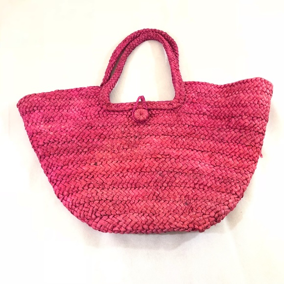 San Diego Hat Co pink woven bag great condition - Picture 2 of 6